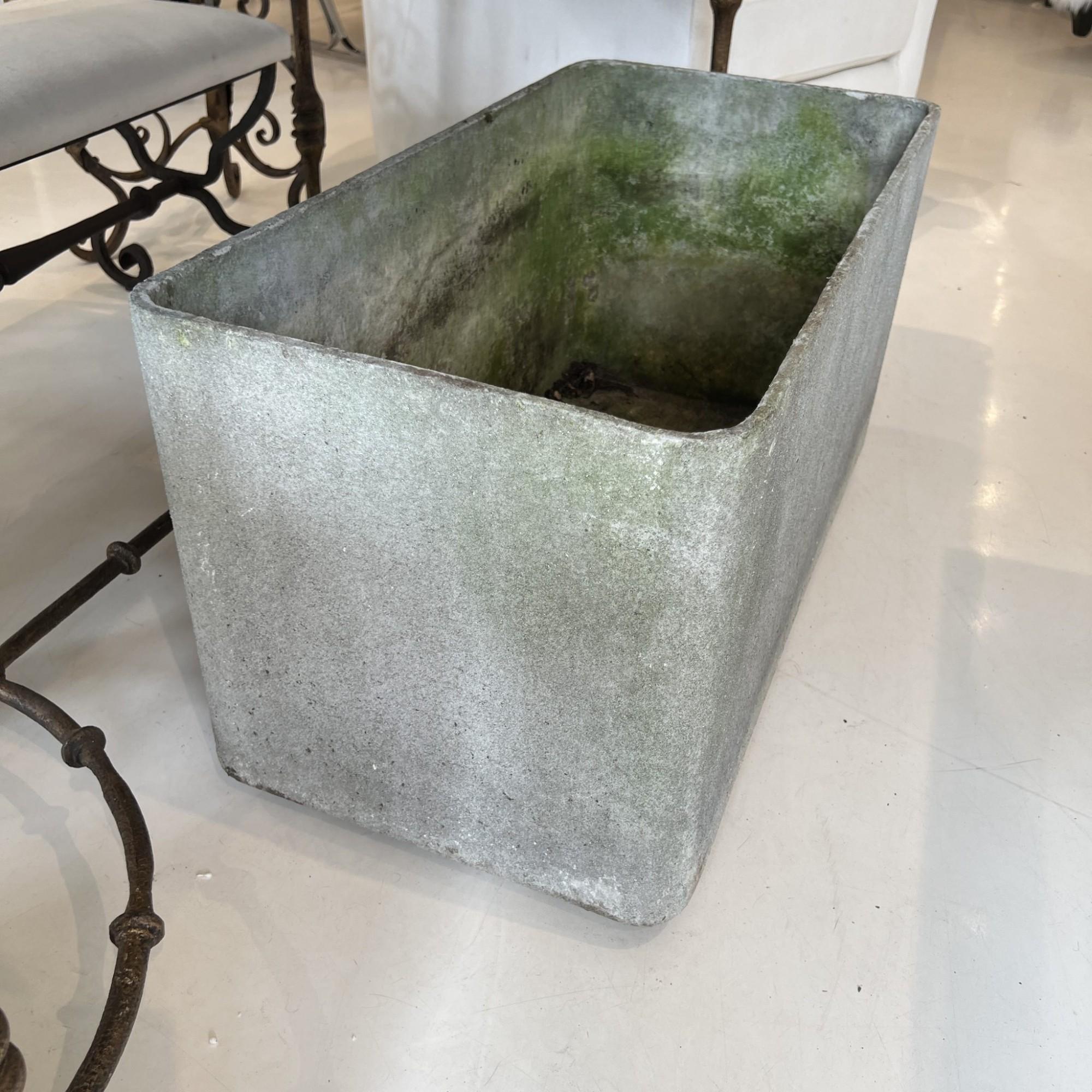 Concrete Pair of Large Rectangular Jardinieres For Sale