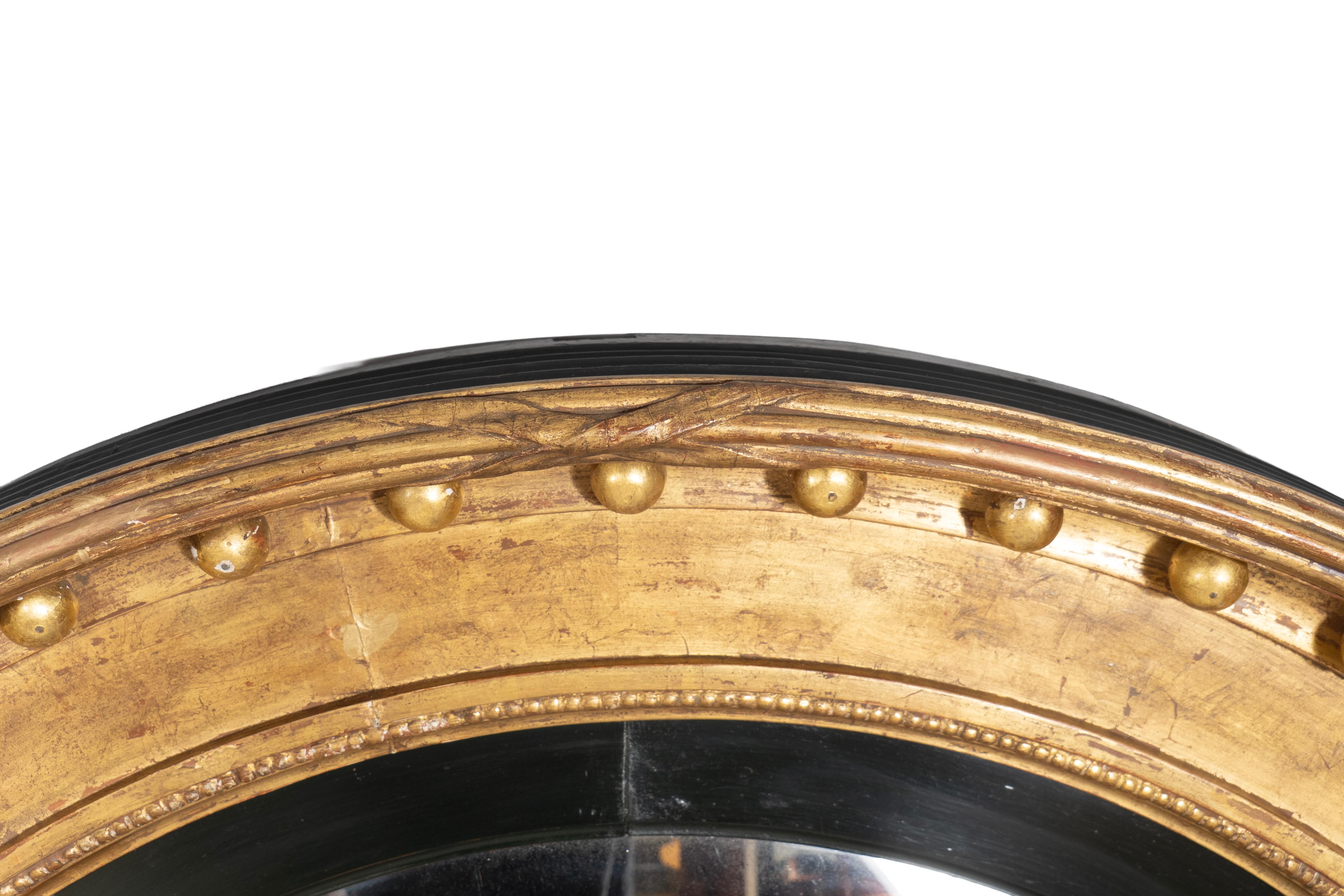 Paar große konvexe Regency-Giltwood-Spiegel im Angebot 1