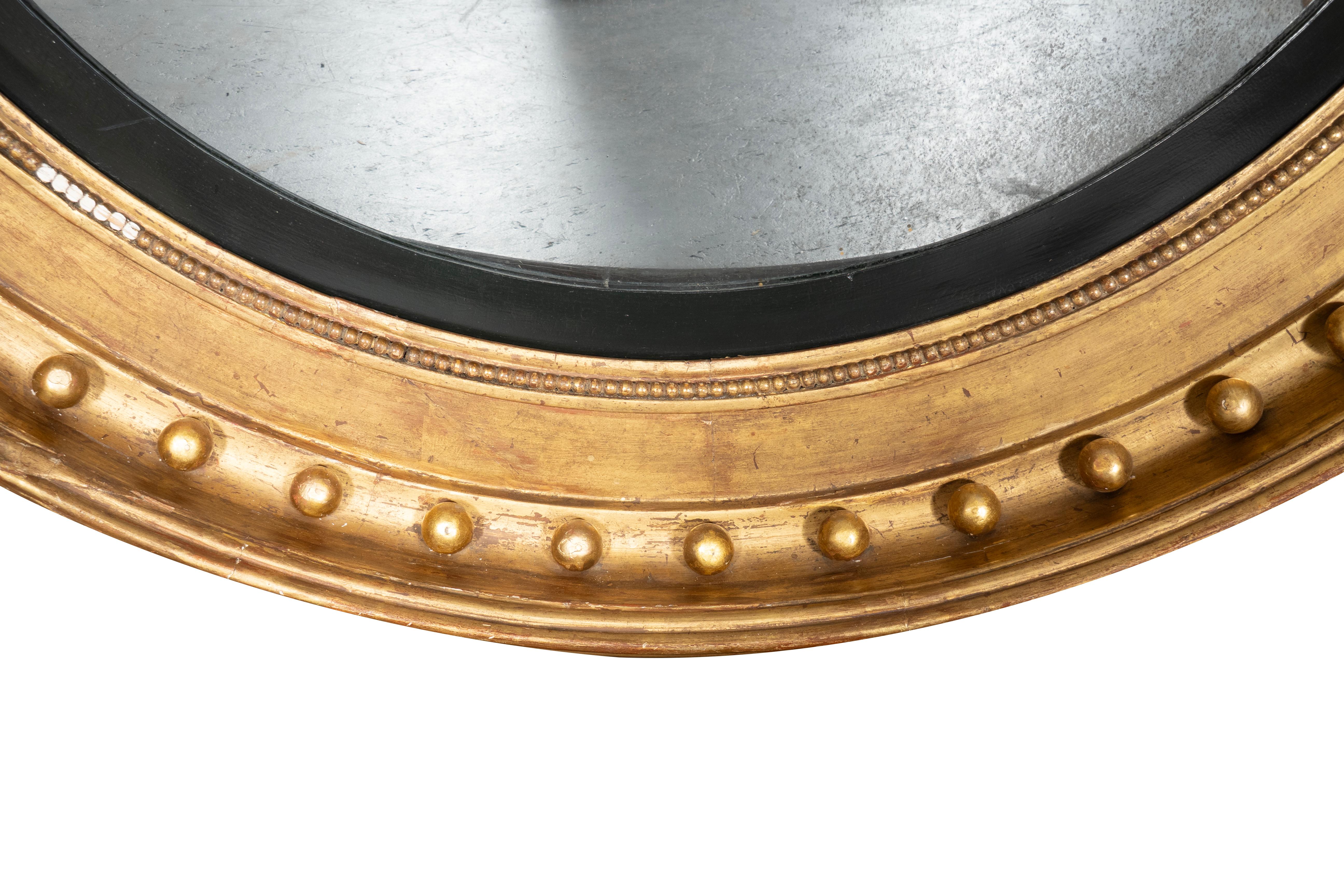 Paar große konvexe Regency-Giltwood-Spiegel im Angebot 4