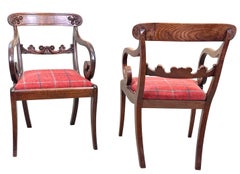 Pair Of Large Regency Mahogany Carver Armchairs