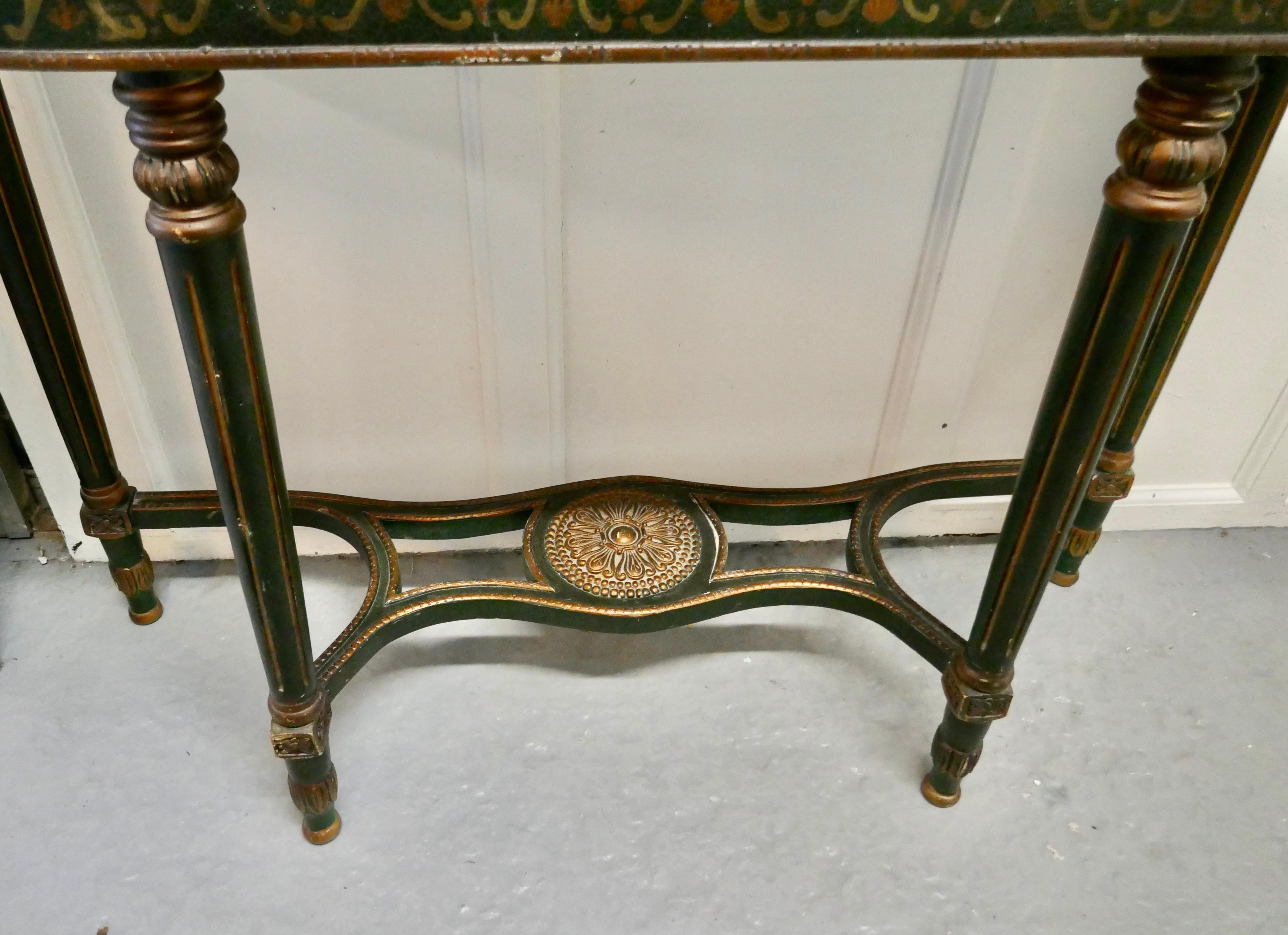 Pair of Large Regency Style Painted Console Tables  4