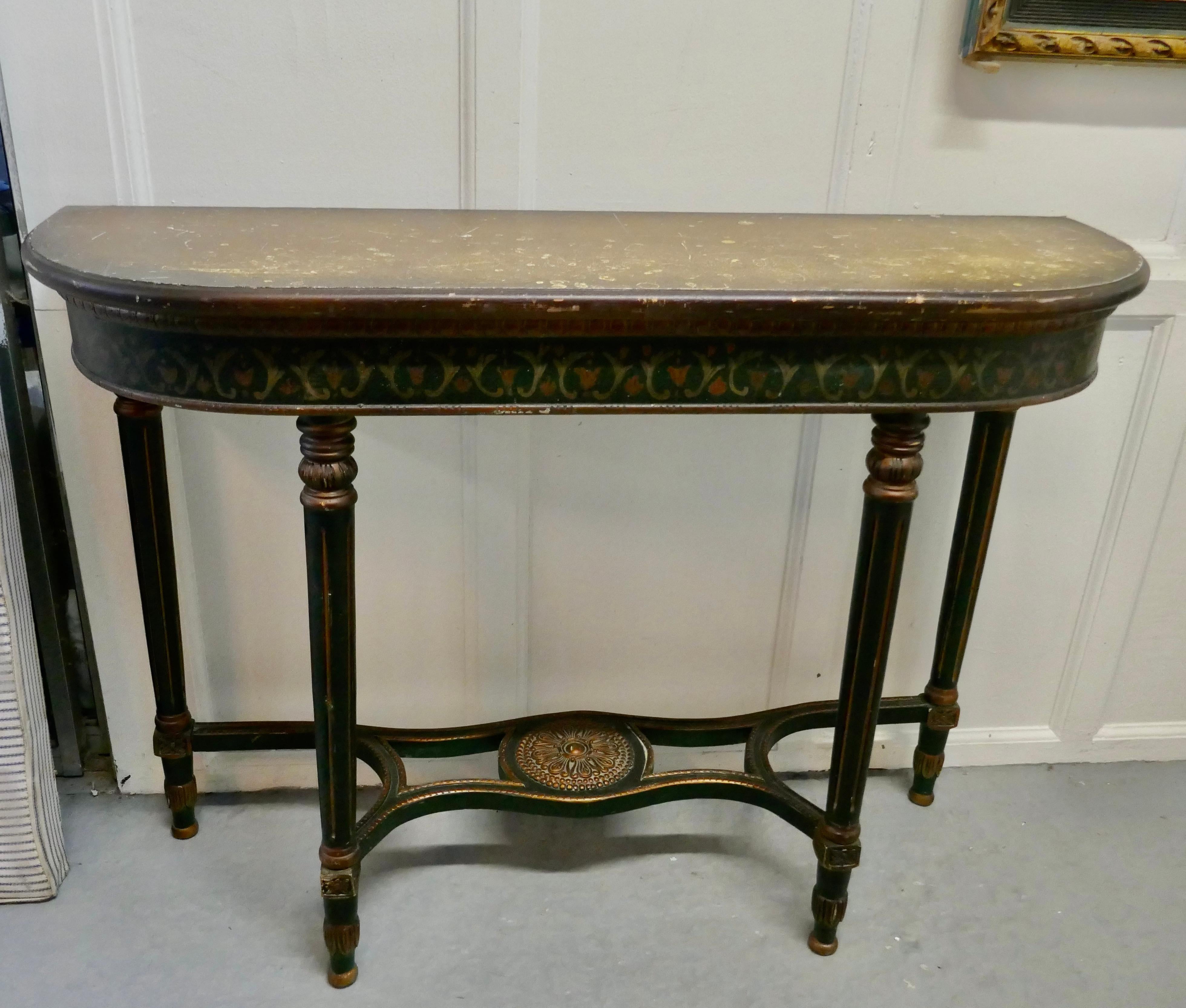Pair of Large Regency Style Painted Console Tables  3