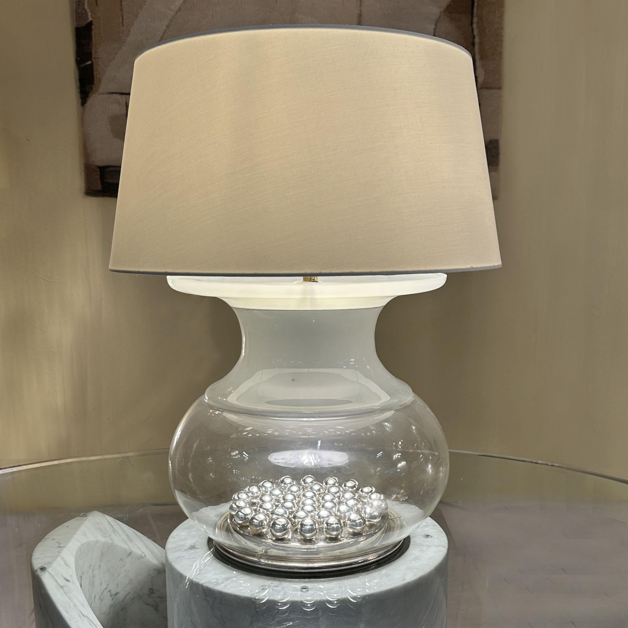 Paar große Reggiani Murano Tischlampen Italien 1970er im Angebot 4