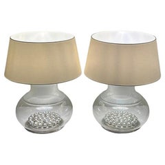 Pair of Large Reggiani Murano Table Lamps Italy 1970s
