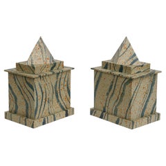 Pair of Large Ribbon Stripes Pyramid Boxes