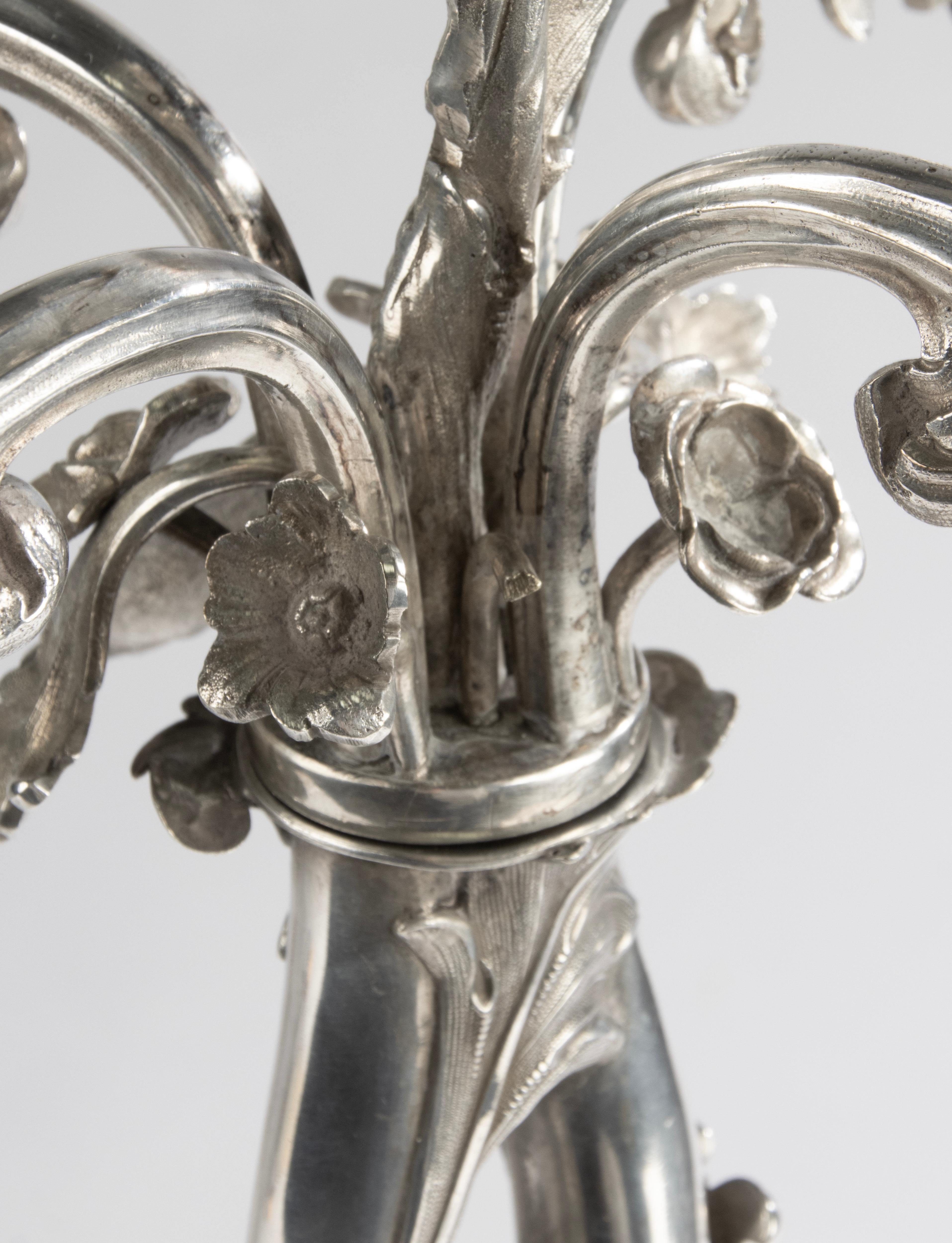 Pair of Large Rococo-Style Candelabra by A.G. Dufva - Sweden - c. 1900 en venta 12