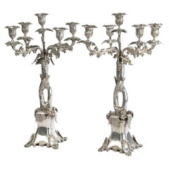 Used Pair of Large Rococo-Style Candelabra by A.G. Dufva - Sweden - c. 1900