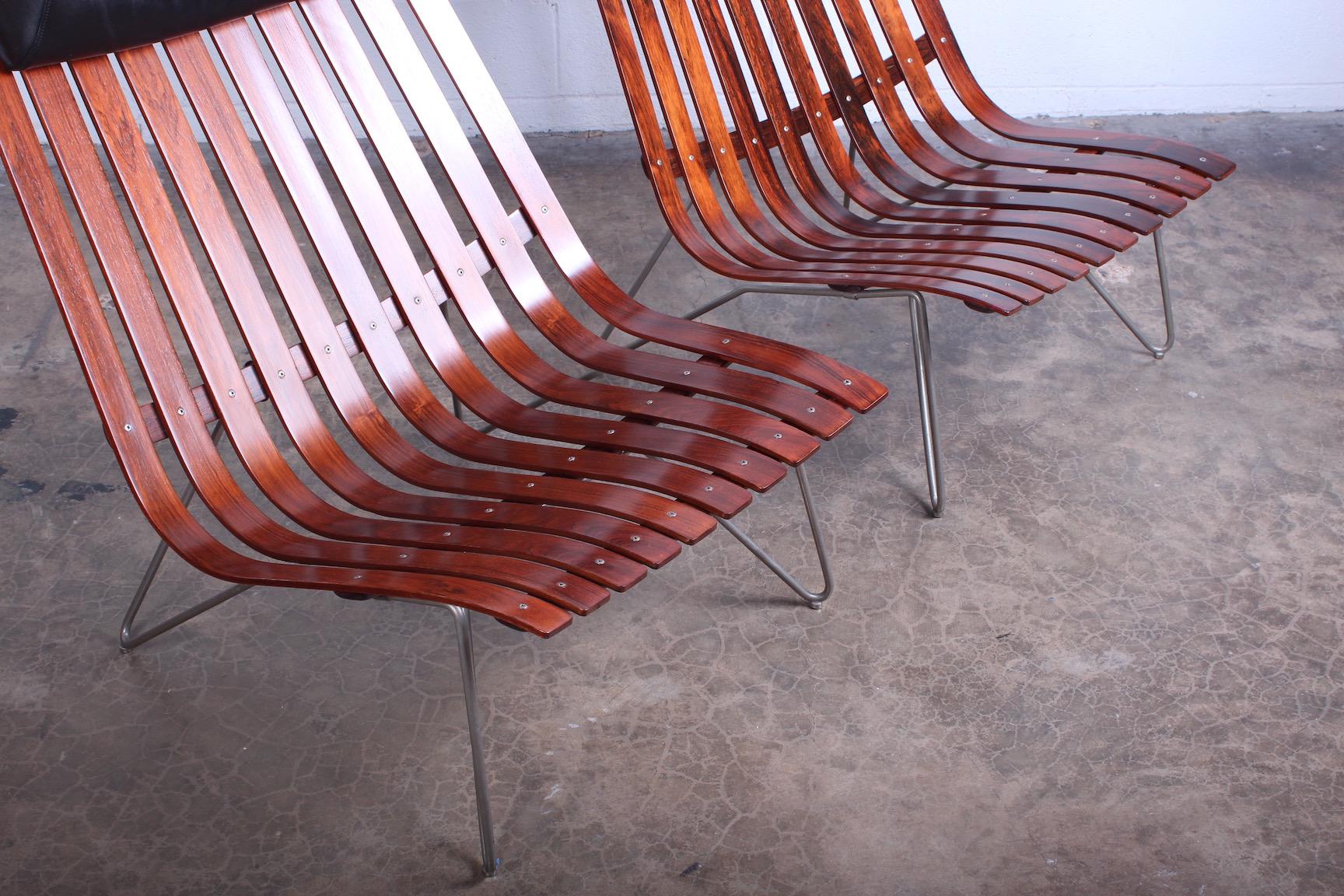 Pair of Large Rosewood Lounge Chairs by Hans Brattrud 8