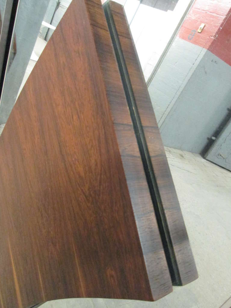 Pair of Large Rosewood Mirrors in the Style of Paul Evans for Directional For Sale 1