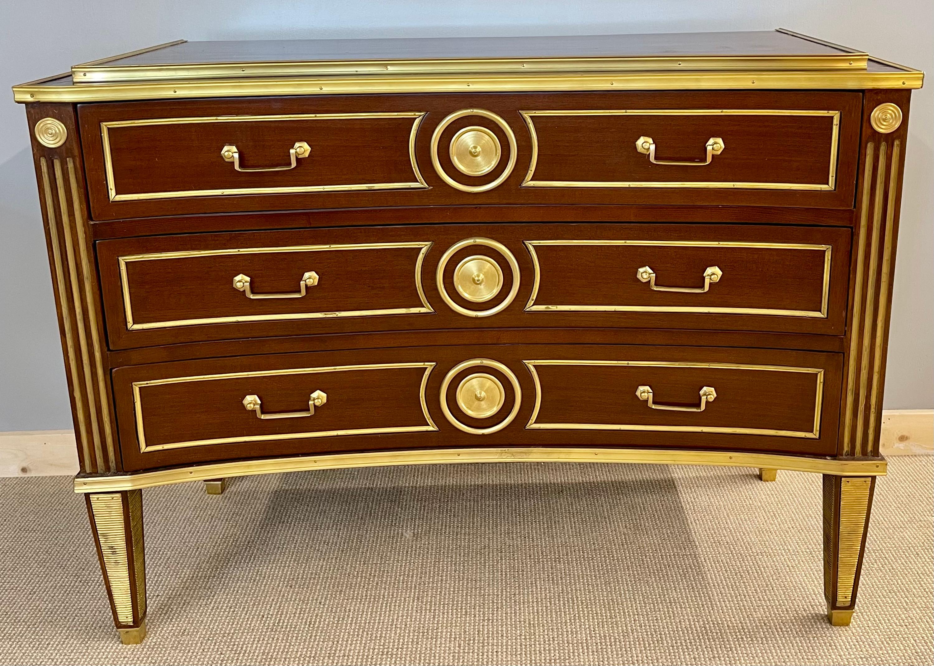 Unknown Pair of Russian Neoclassical Style Inverted Front Commodes Chests For Sale