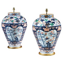 Pair of Large Samson Imari 19th Century Table Lamps