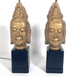 Pair of Large Scale Asian Style Guan Yin Lamps