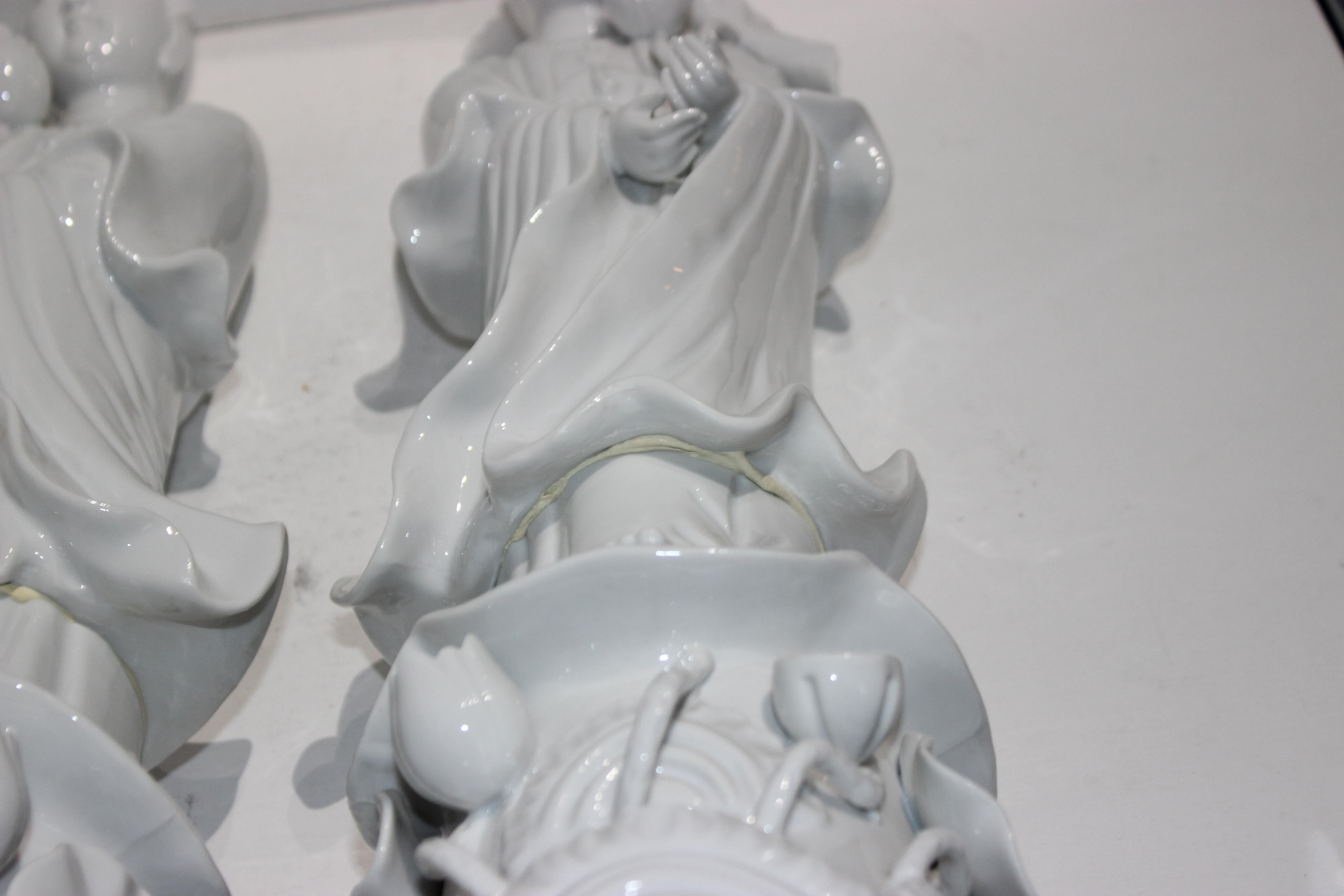 Pair of Large Scale Blanc de Chine Quan Yin Figures 5
