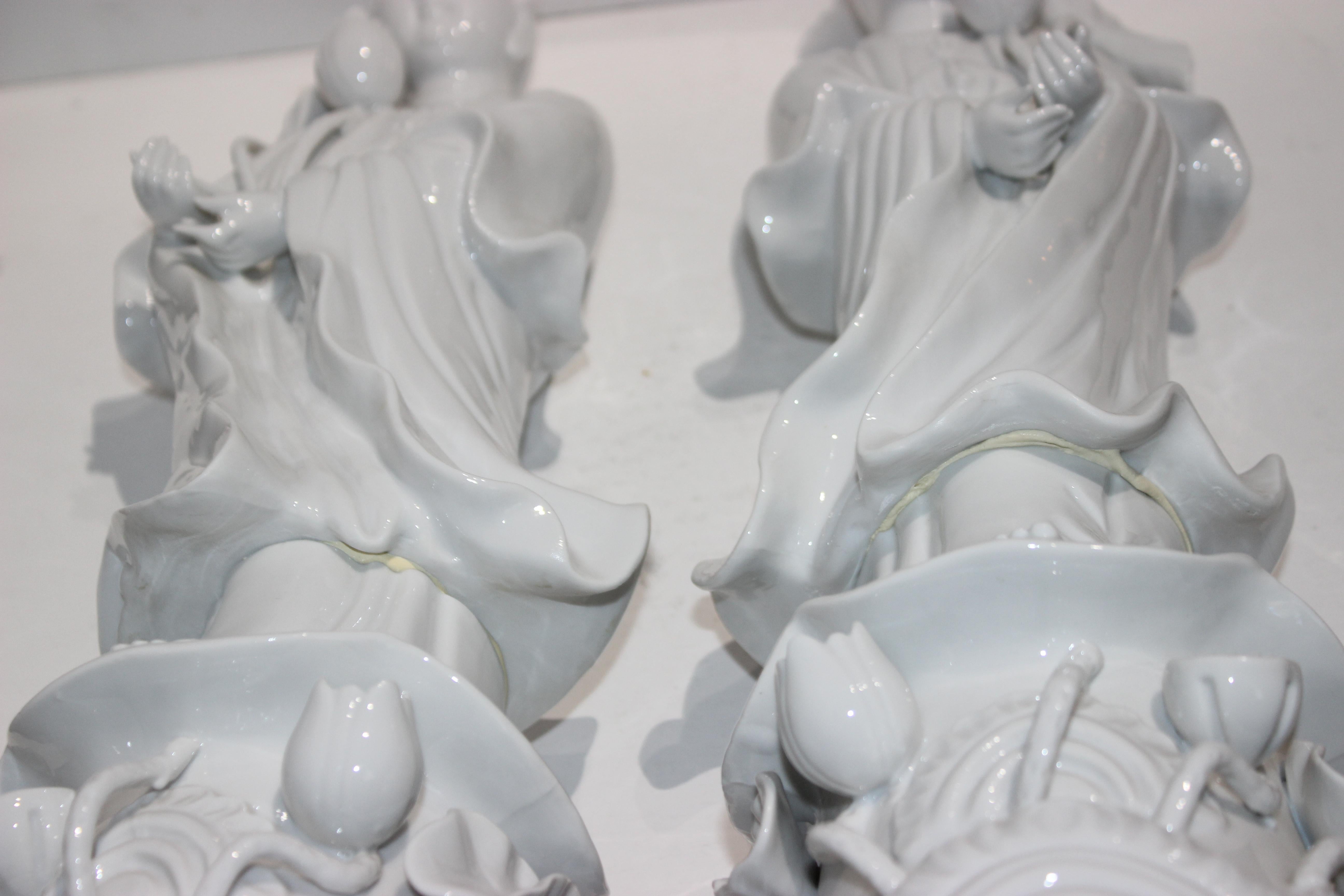 Pair of Large Scale Blanc de Chine Quan Yin Figures 6