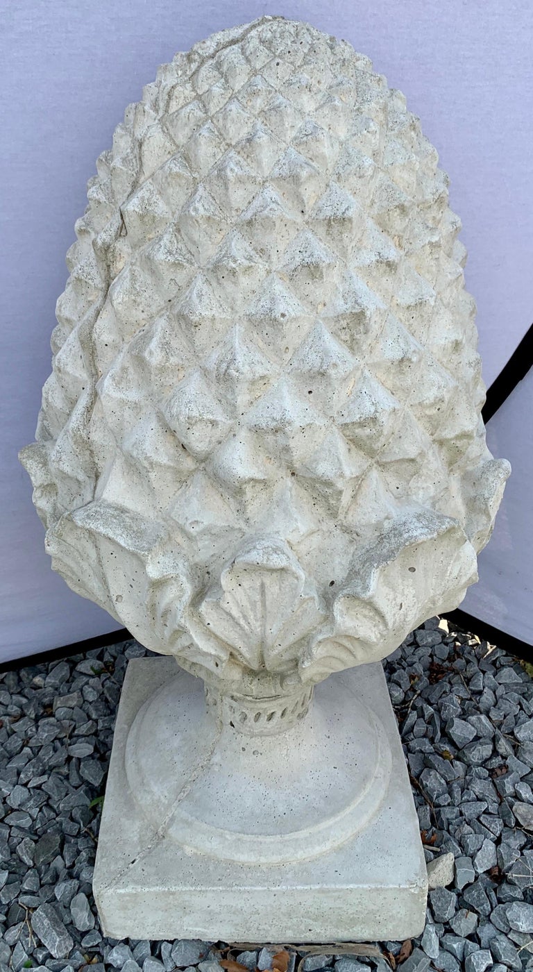 Pair of Large Scale Cast Stone Garden Artichoke Finials For Sale at ...