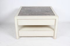 Pair of Large Scale Custom End Tables with Marble Tops by Designer Arthur Elrod