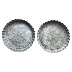 Antique Pair of Large Scale French Zinc Dishes