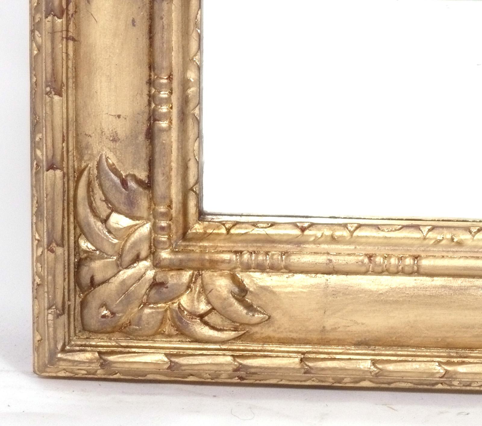 Mexican Pair of Large Scale Gilt Mirrors with Dove Design For Sale