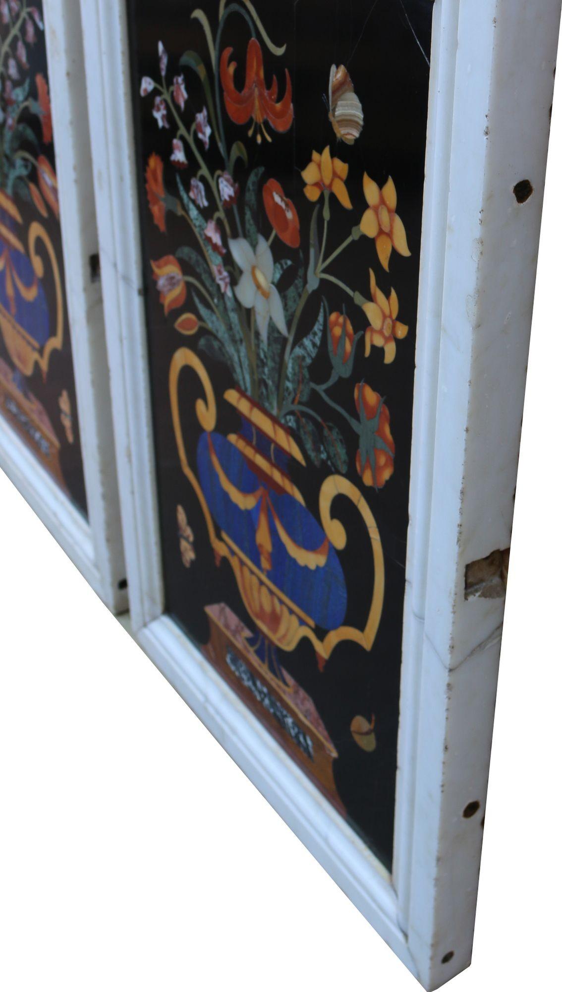 Pair of Large Scale Italian Pietra Dura Panels, after Corbarelli For Sale 4