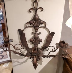 Pair of Late 19th Century Italian Hand-Forged Iron Wall Sconces