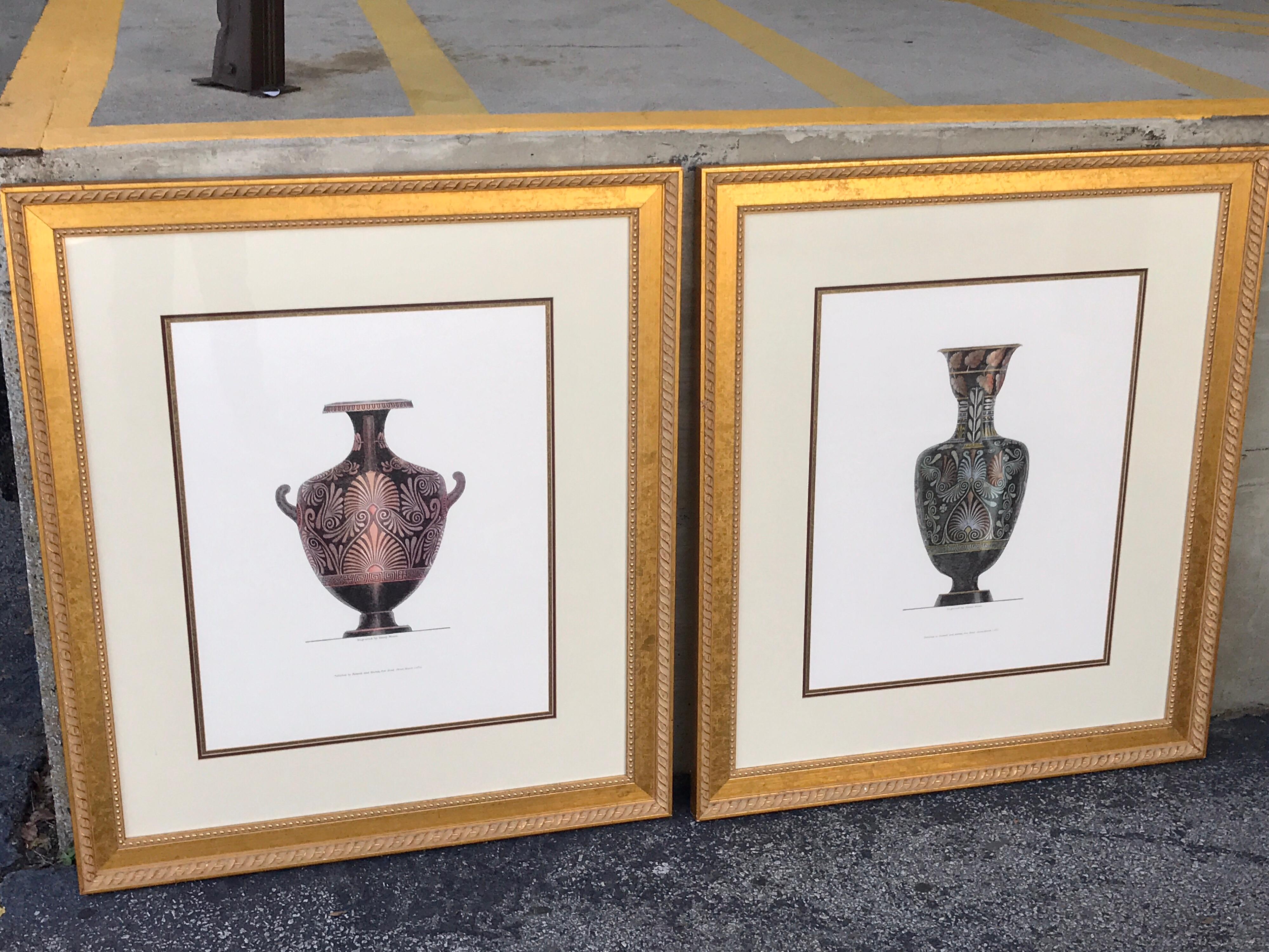 Pair of Large Scale Neoclassical Etruscan Urn Prints After Henry Moses  For Sale 8