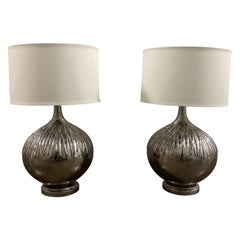 Pair of Large Scale Organic Mercury Type Glass Lamps