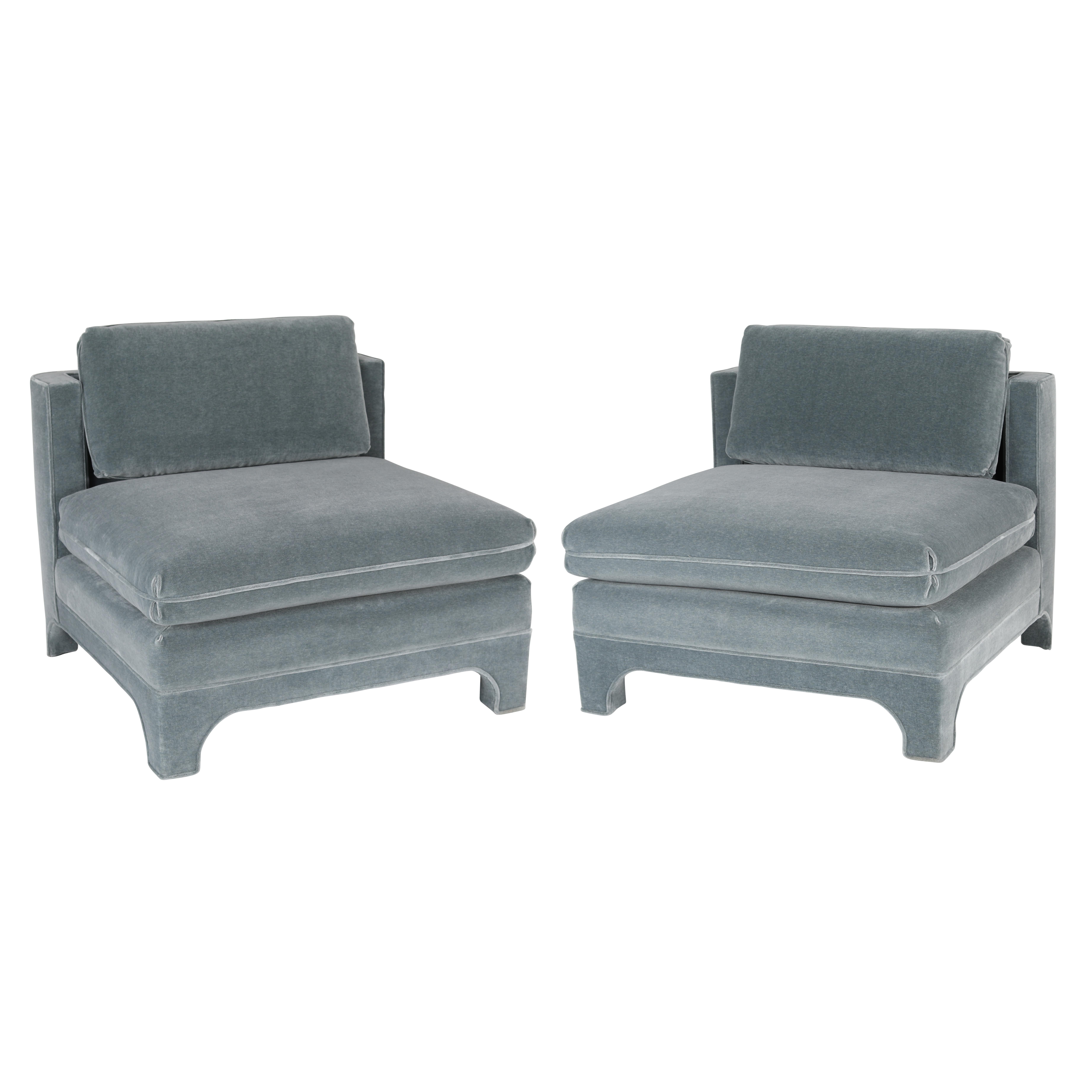 Pair of Large Scale Slipper Chairs by Interior Crafts, circa 1980s 6