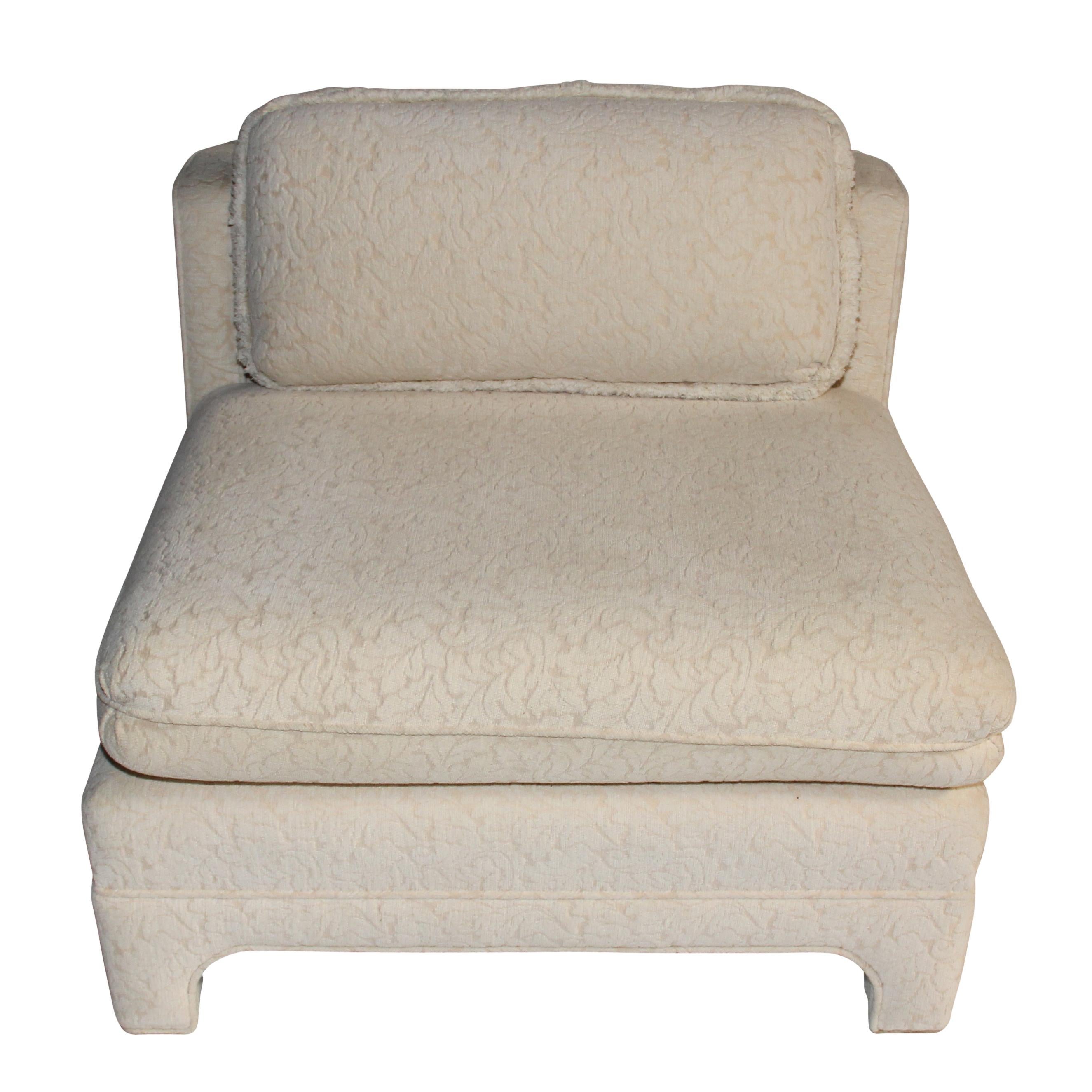 Pair of Large Scale Slipper Chairs by Interior Crafts, circa 1980s In Good Condition In Brooklyn, NY