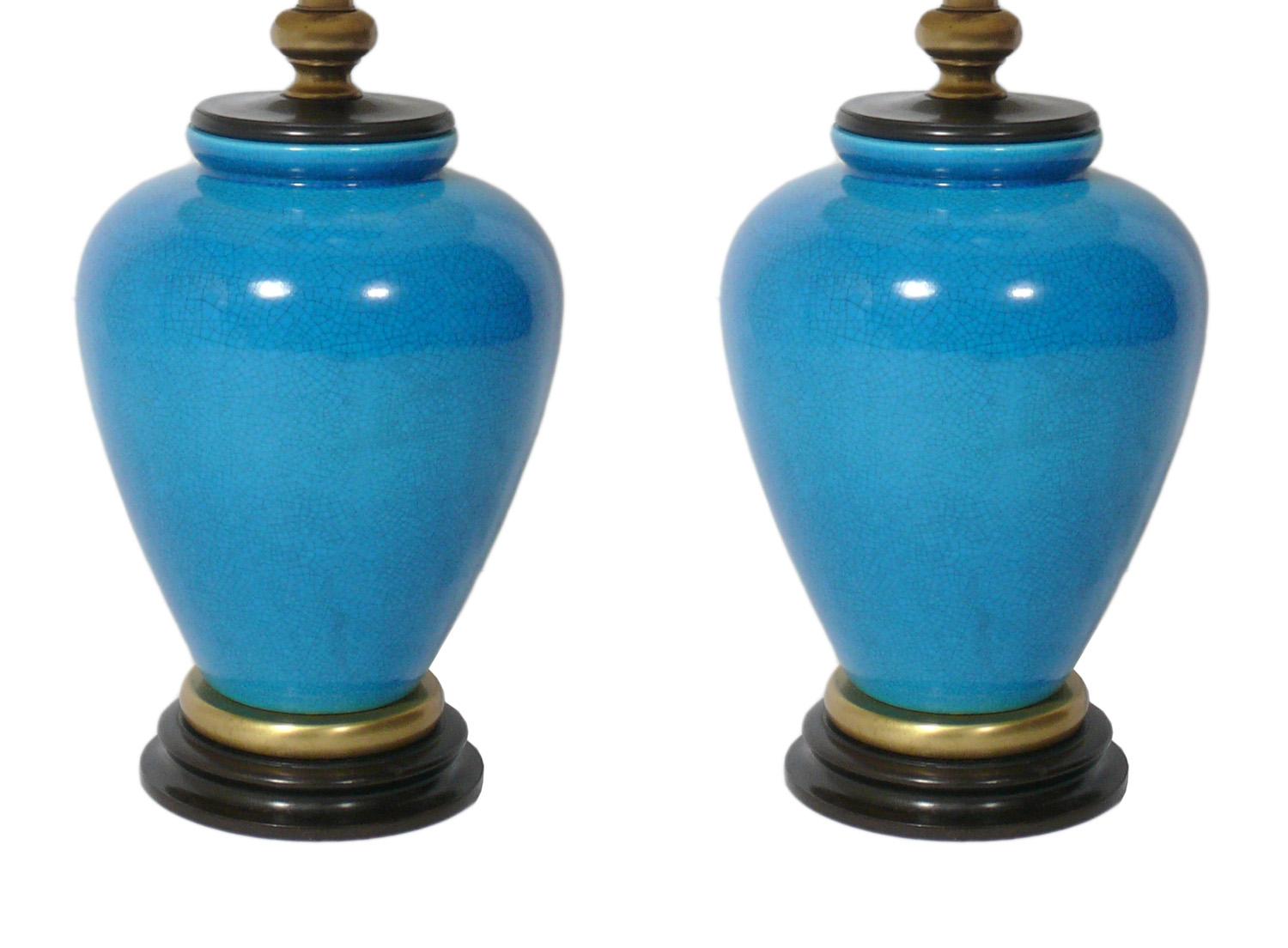 vintage blue ceramic lamp