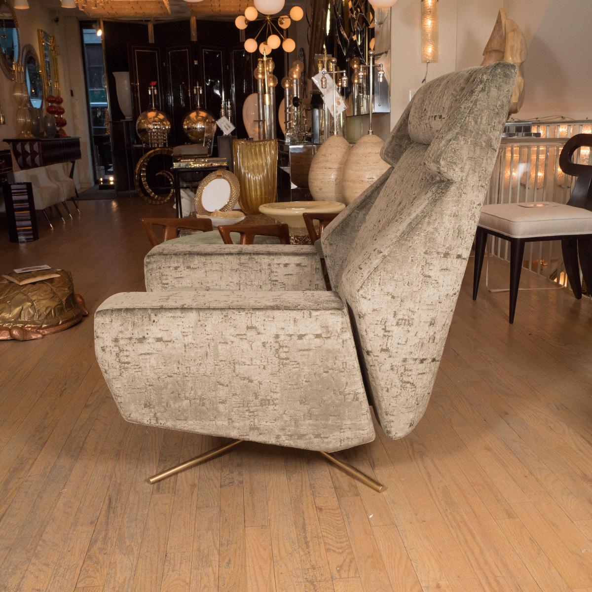 upholstered swivel armchair