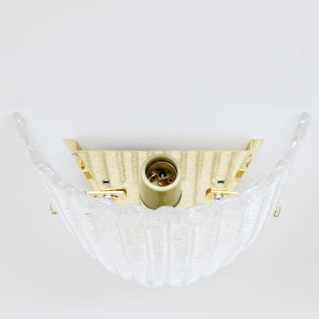 Pair of Large Scalloped Glass Sconces For Sale 4