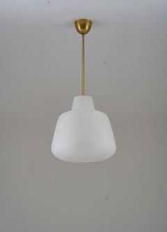 Pair of Large Scandinavian Glass Pendants by ASEA, Swedish Modern, 1940s