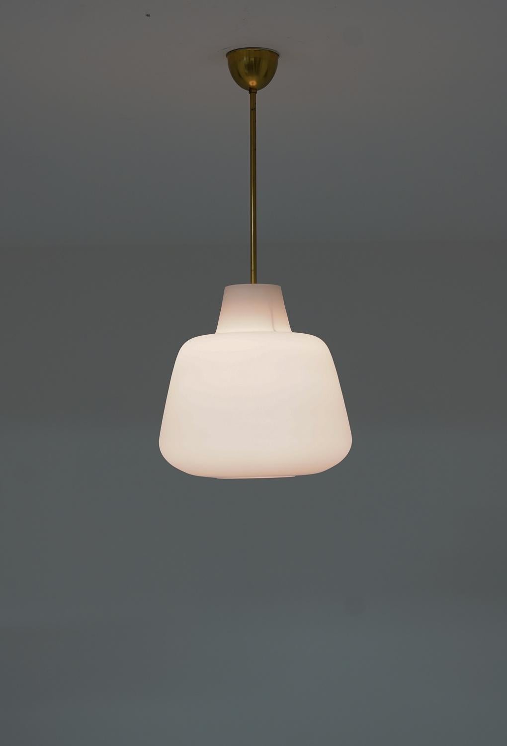 20th Century Pair of Large Scandinavian Glass Pendants by ASEA, Swedish Modern, 1940s For Sale