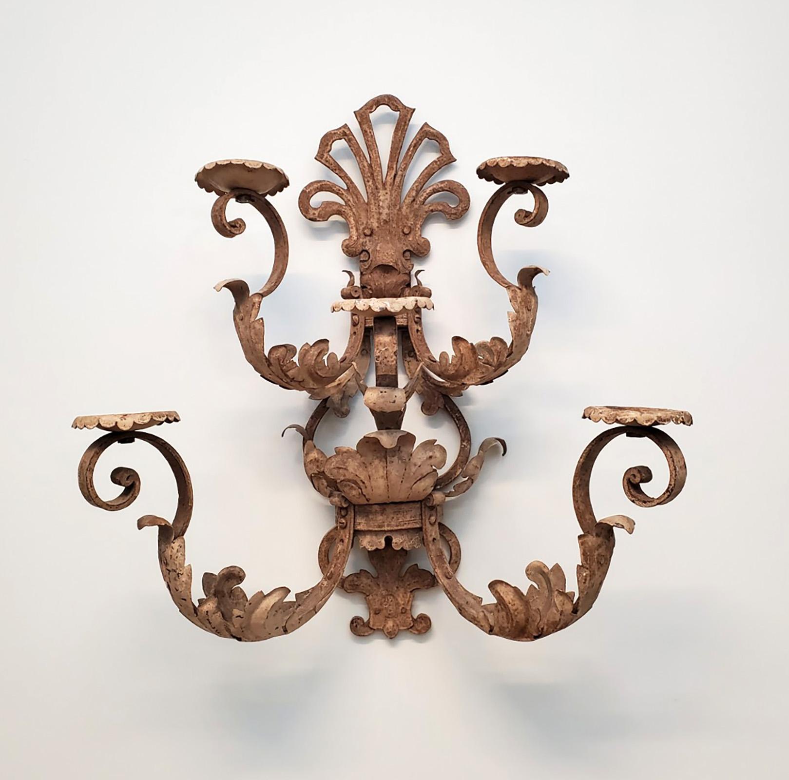 Baroque Pair of Large Sconces Attributed to Baguès