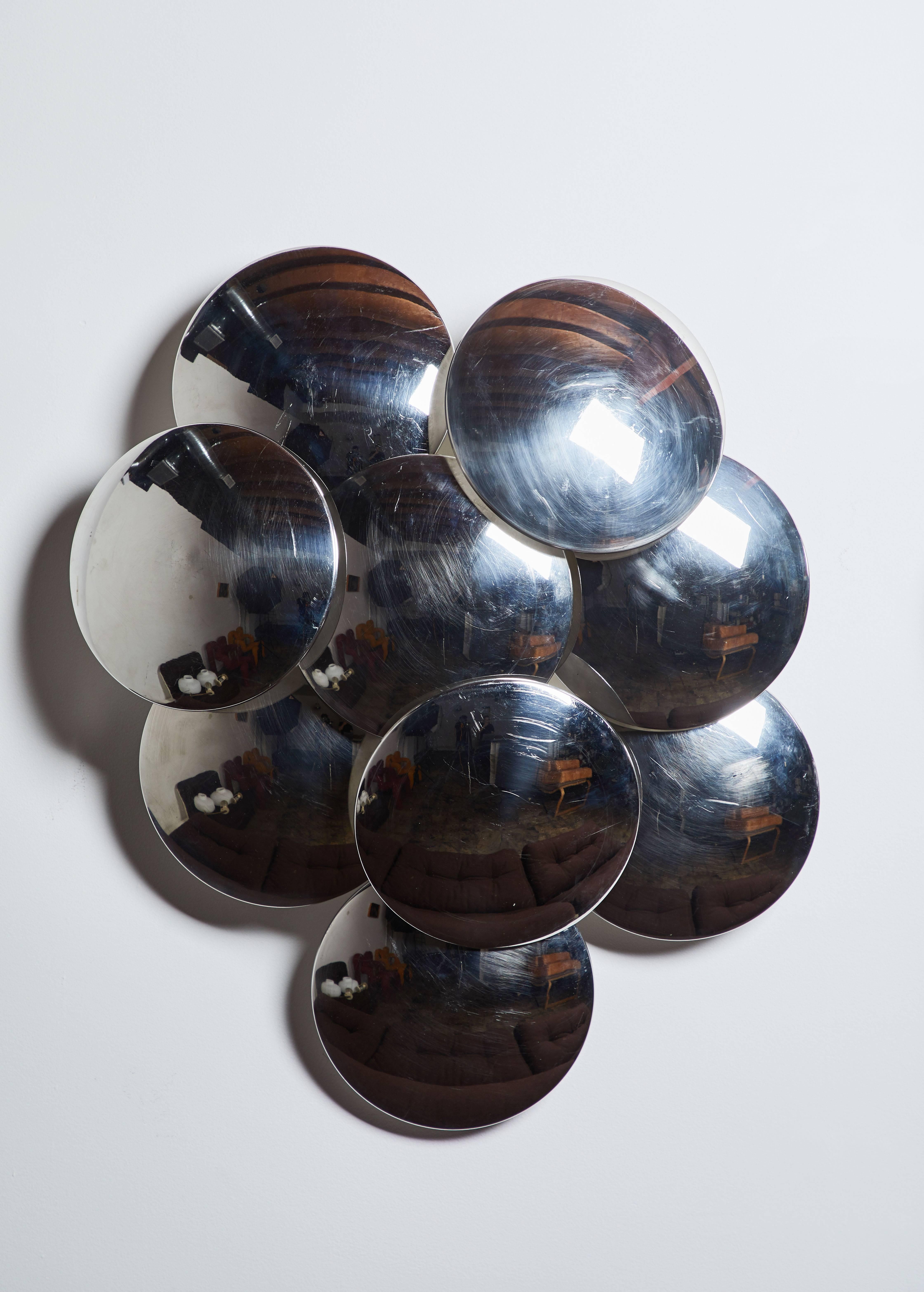 Chrome Pair of Large Sconces by Goffredo Reggiani