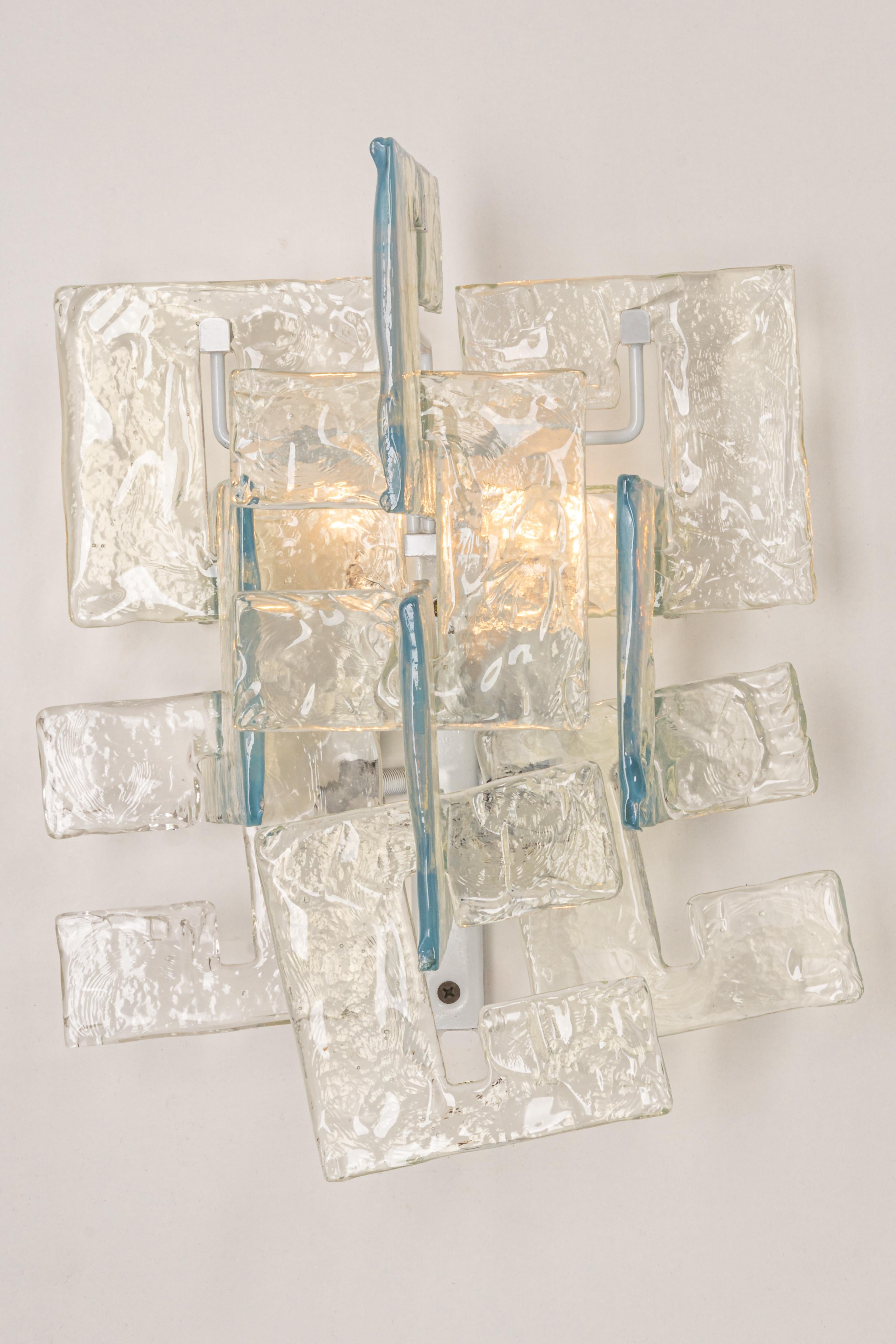 Mid-20th Century Pair of Large Sconces Murano Glass Designed by Carlo Nason, Italy, 1970s