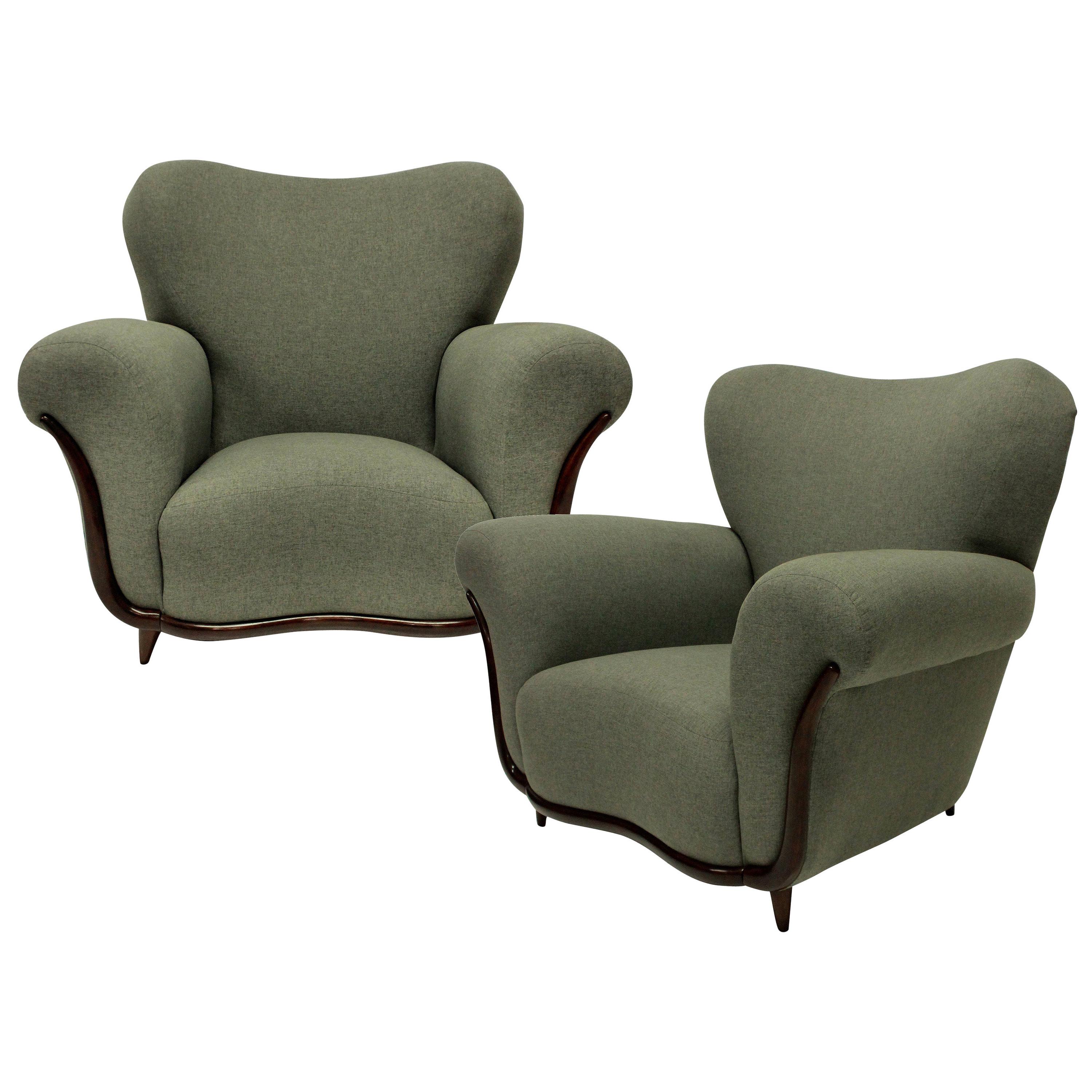Pair of Large Sculptural Armchairs by Ulrich