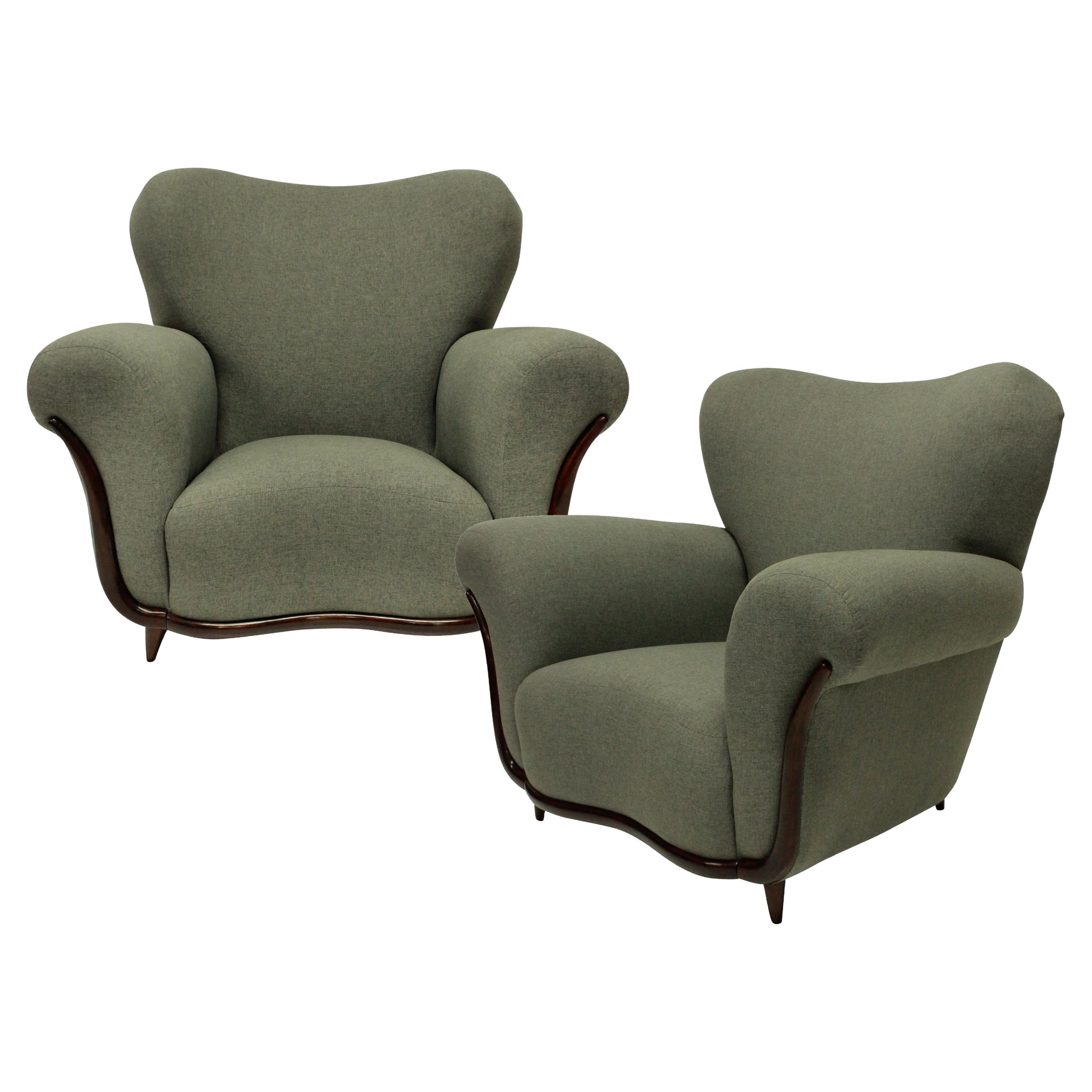 Pair of Large Sculptural Armchairs by Ulrich