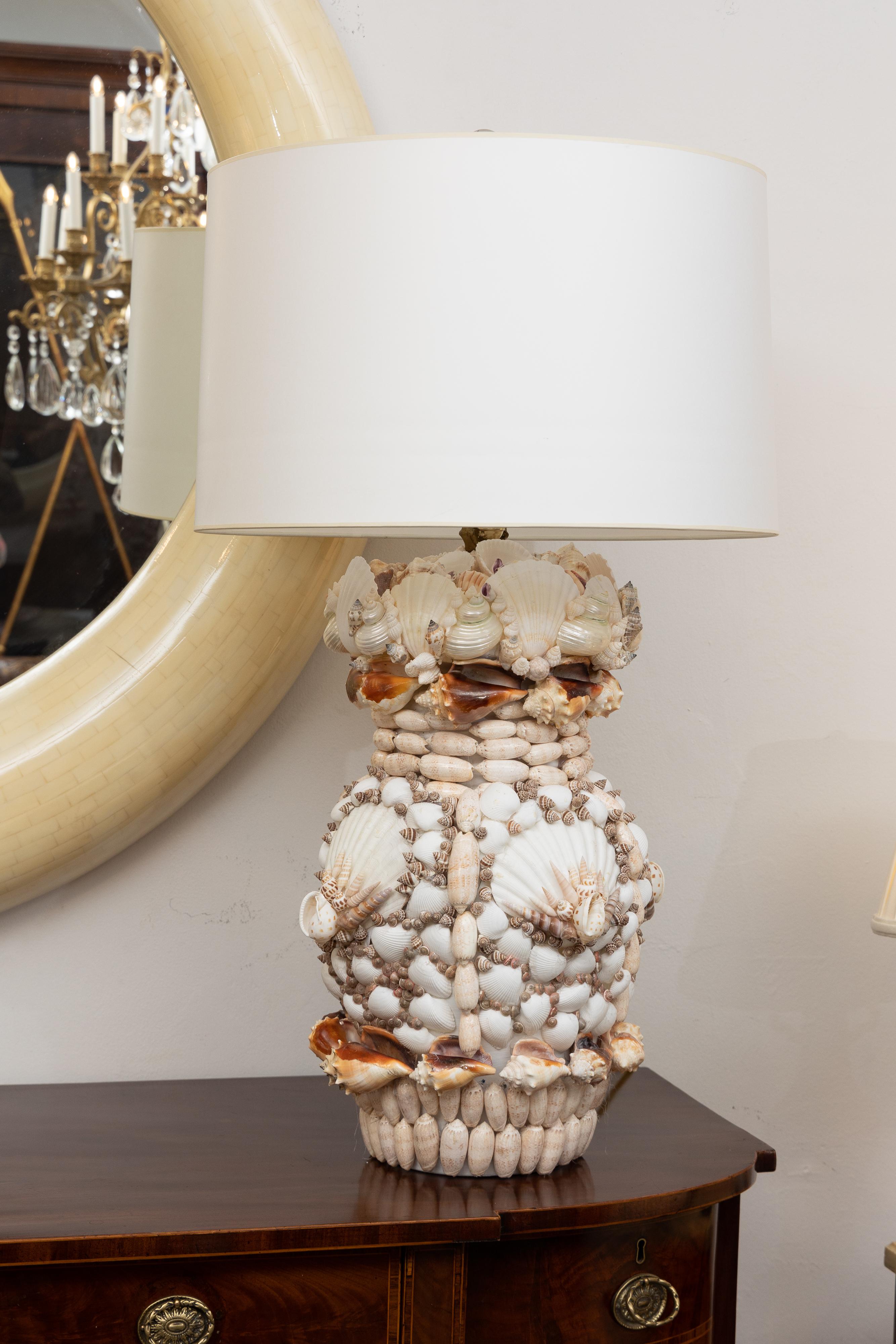 Other Pair of Large Shell Encrusted Table Lamps For Sale