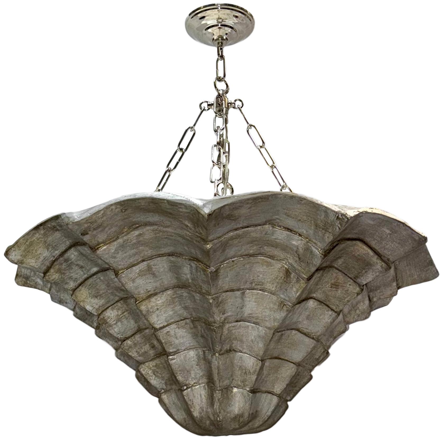 French Set of Large Shell Plaster Fixtures.  Sold Individually For Sale