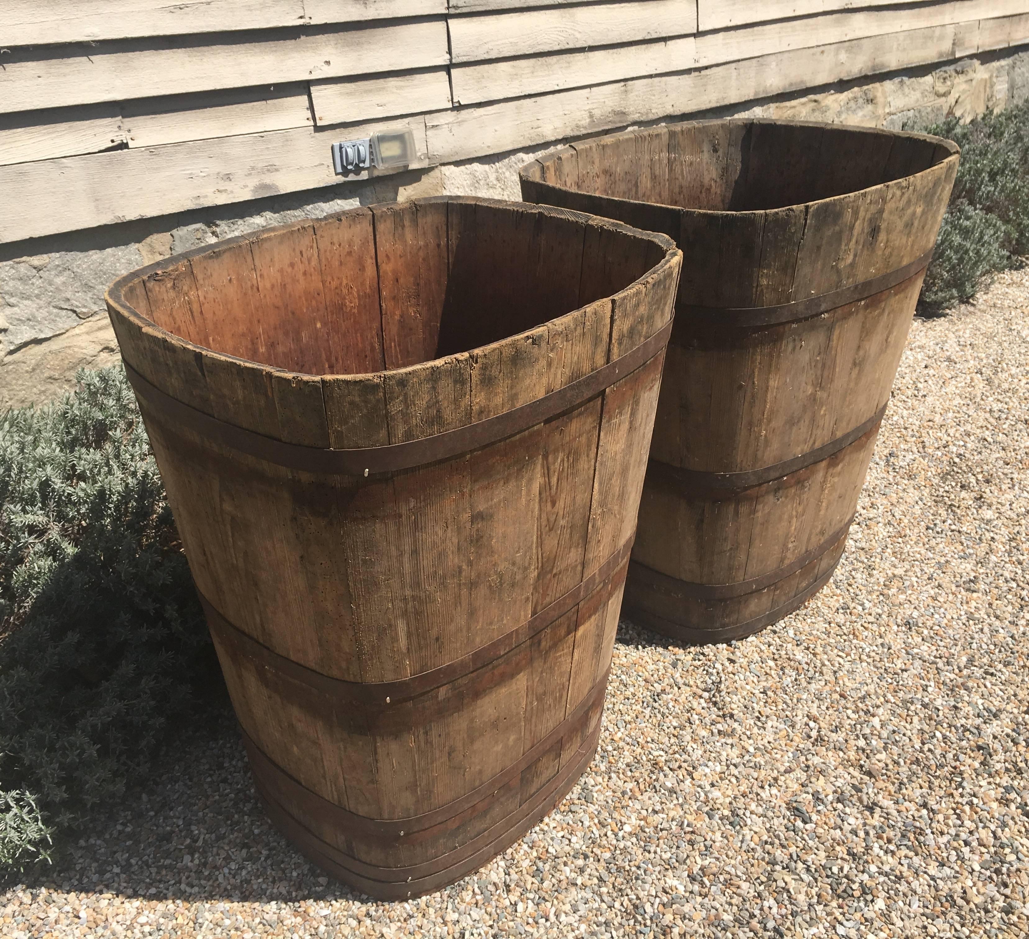 wooden tub planters