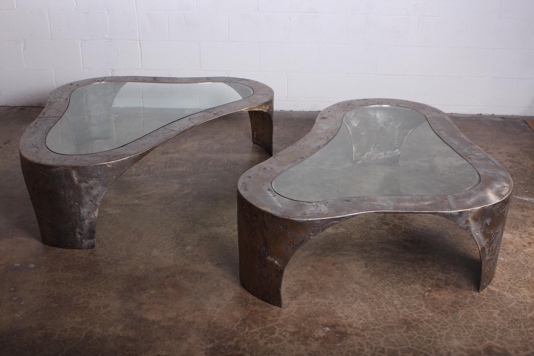 Bronze Pair of Large Silas Seandel Coffee Tables