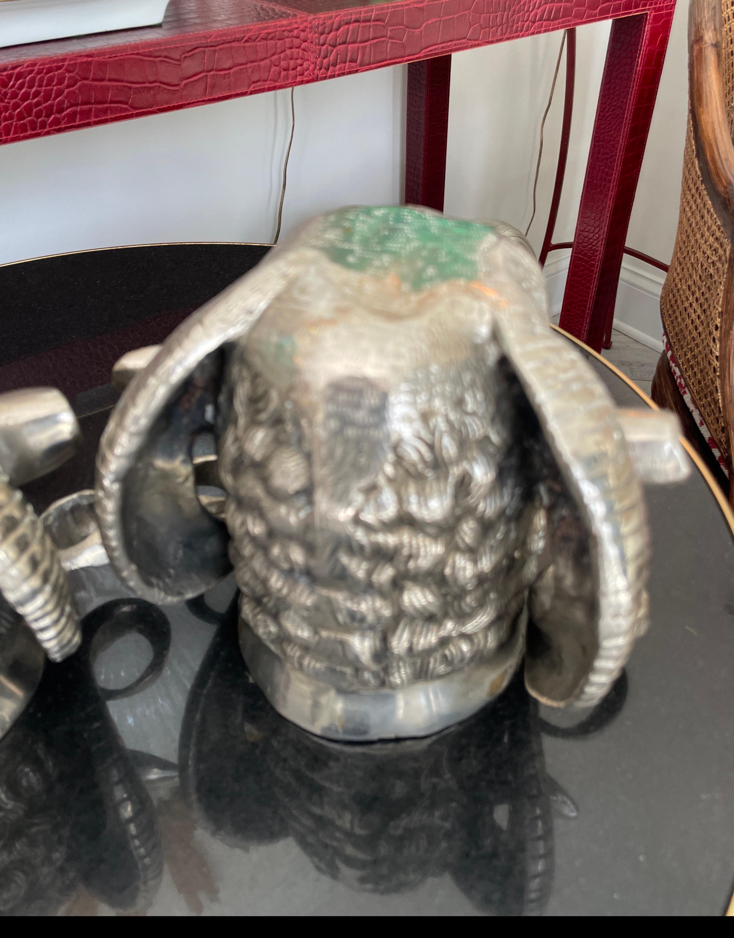 Pair of Large Silver Plate Ram's Heads For Sale 2