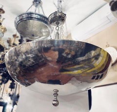 Pair of Large Silver Plated Fixtures. Sold Individually.