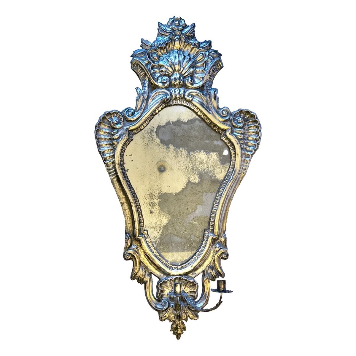 Métal Paire de grandes appliques italiennes plaquées argent en vente