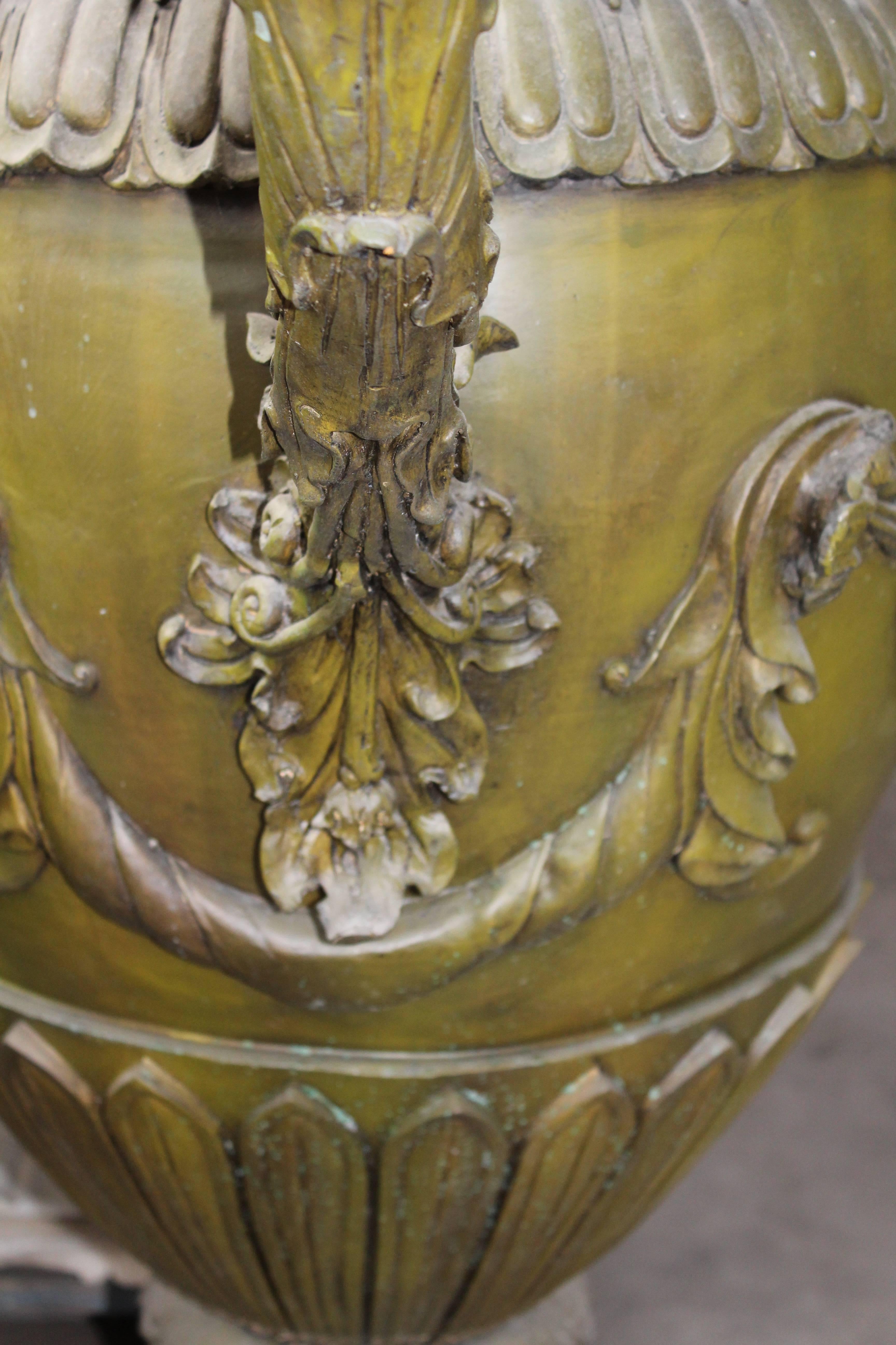 Pair of Large Size Bronze Decorative Urns For Sale 5
