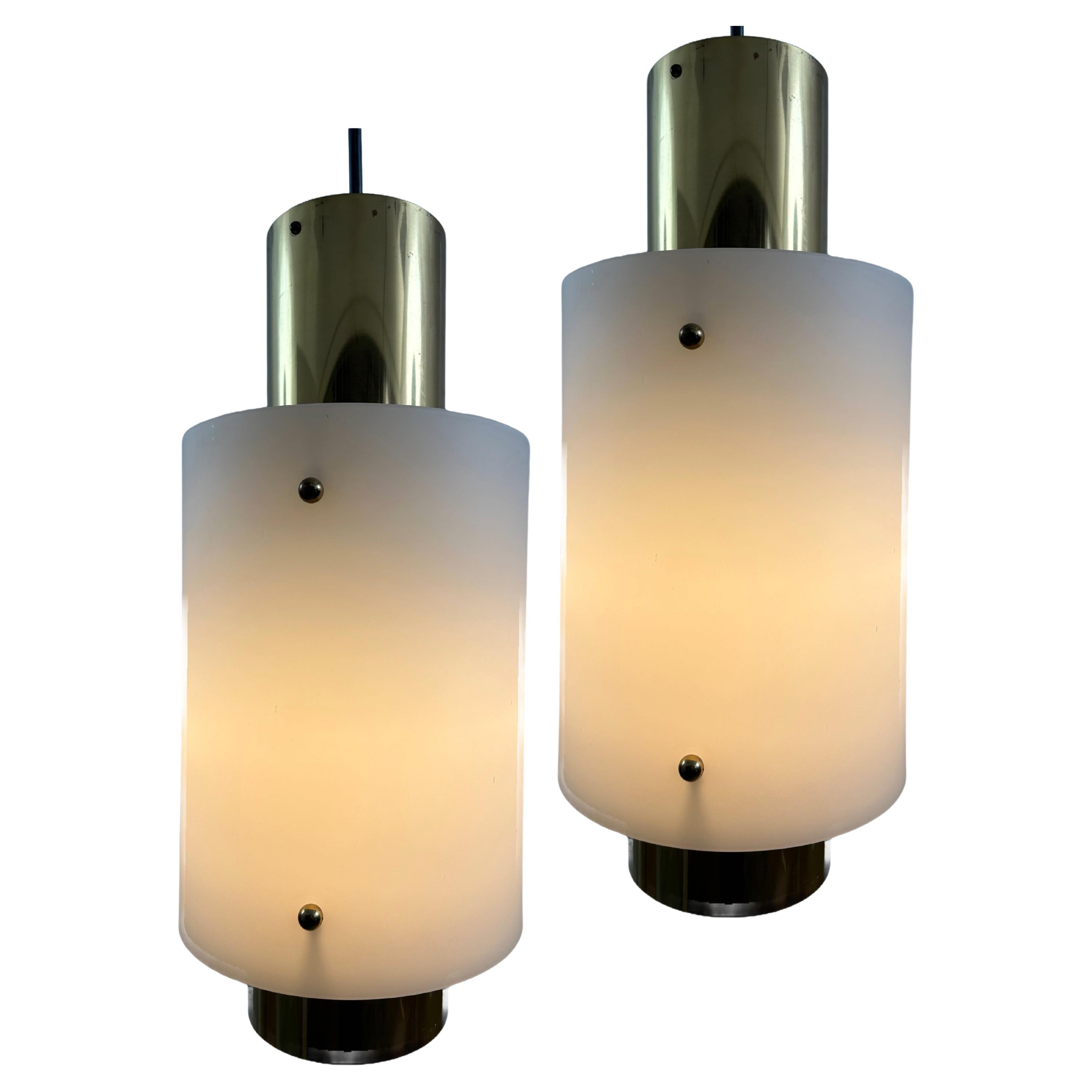 Pair of Large Size Paavo Tynell Pendant Lights by Taito Oy - 1950s For Sale