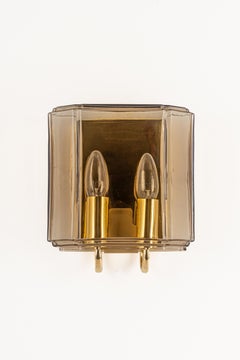 Pair of Large smoked Glass Sconce by Limburg, Germany