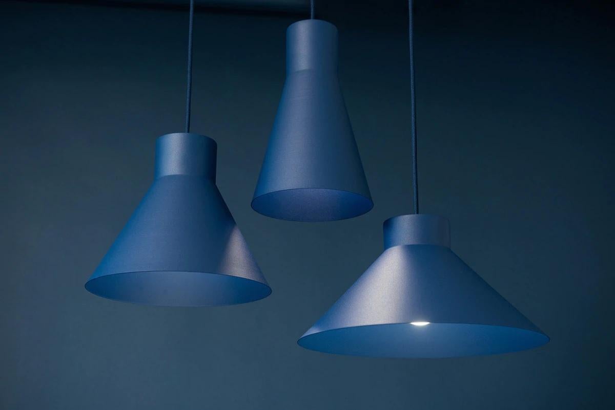 Contemporary Pair of Large 'Smusso' Pendant Lamps by Matti Syrjälä for Innolux For Sale