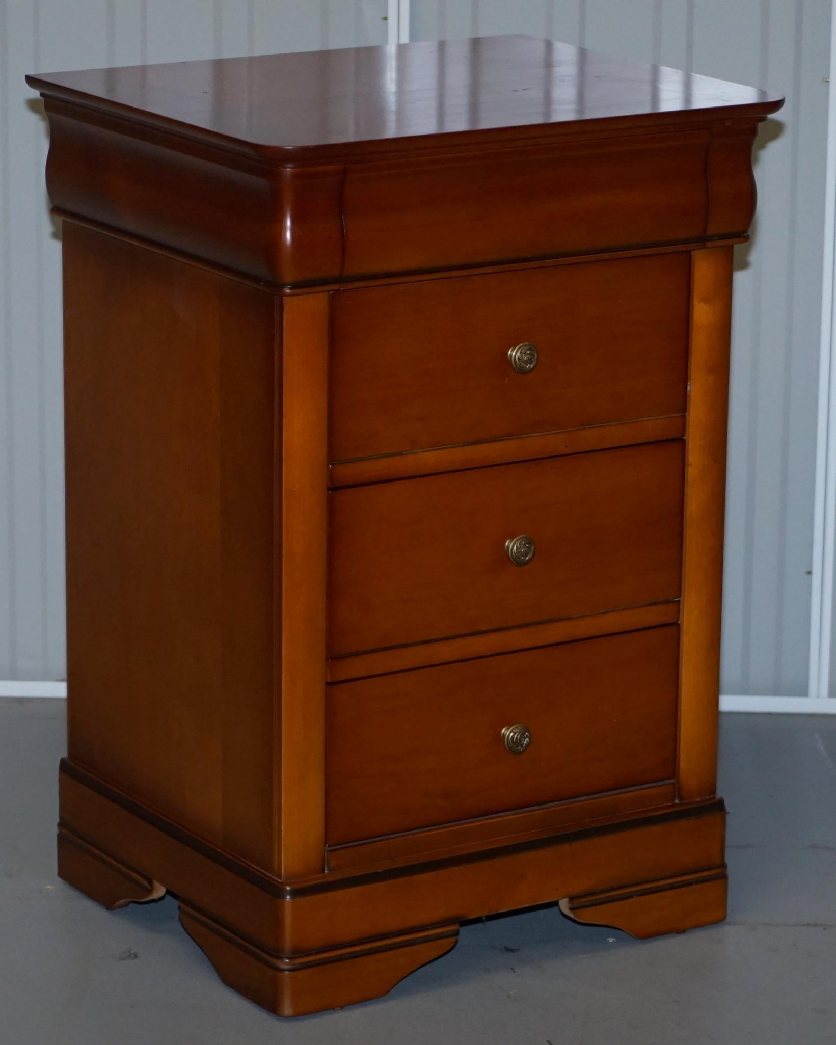 Pair of Large Solid Cherry Wood Bedside Table Chest of Drawers Part of a Suite 3